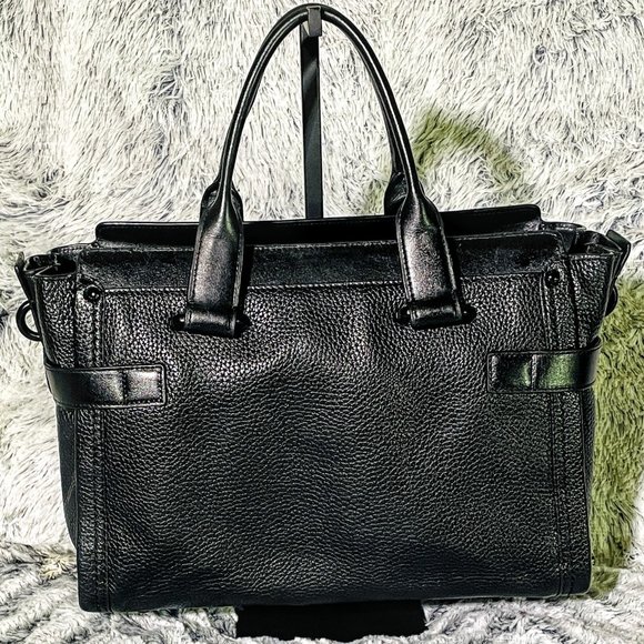 NWOT - COACH MATTE BLACK SWAGGER IN NUBUCK PEBBLE LEATHER (F34408) - Picture 2 of 12